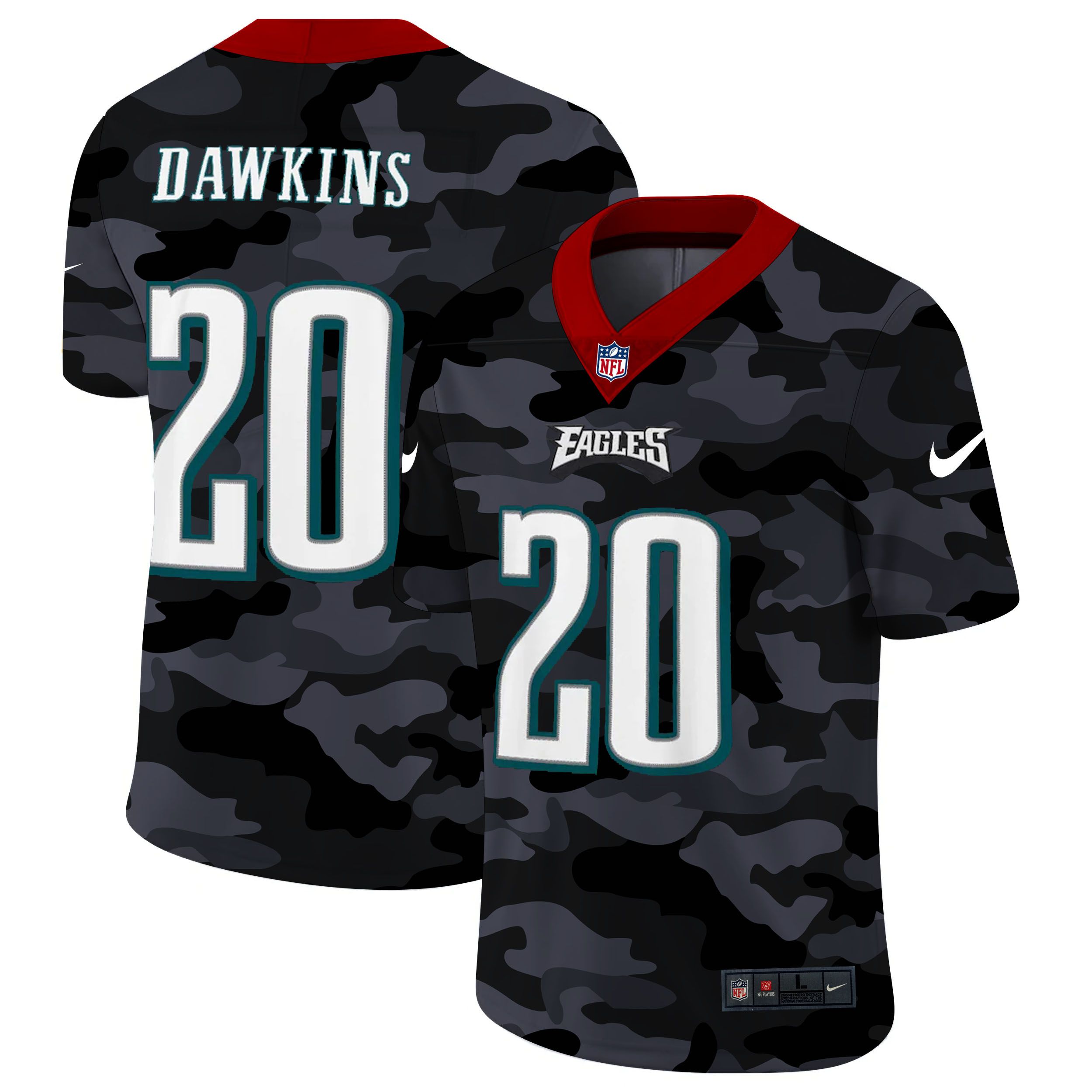 Men Philadelphia Eagles #20 Dawklns 2020 Nike Camo Salute to Service Limited NFL Jerseys->philadelphia eagles->NFL Jersey
